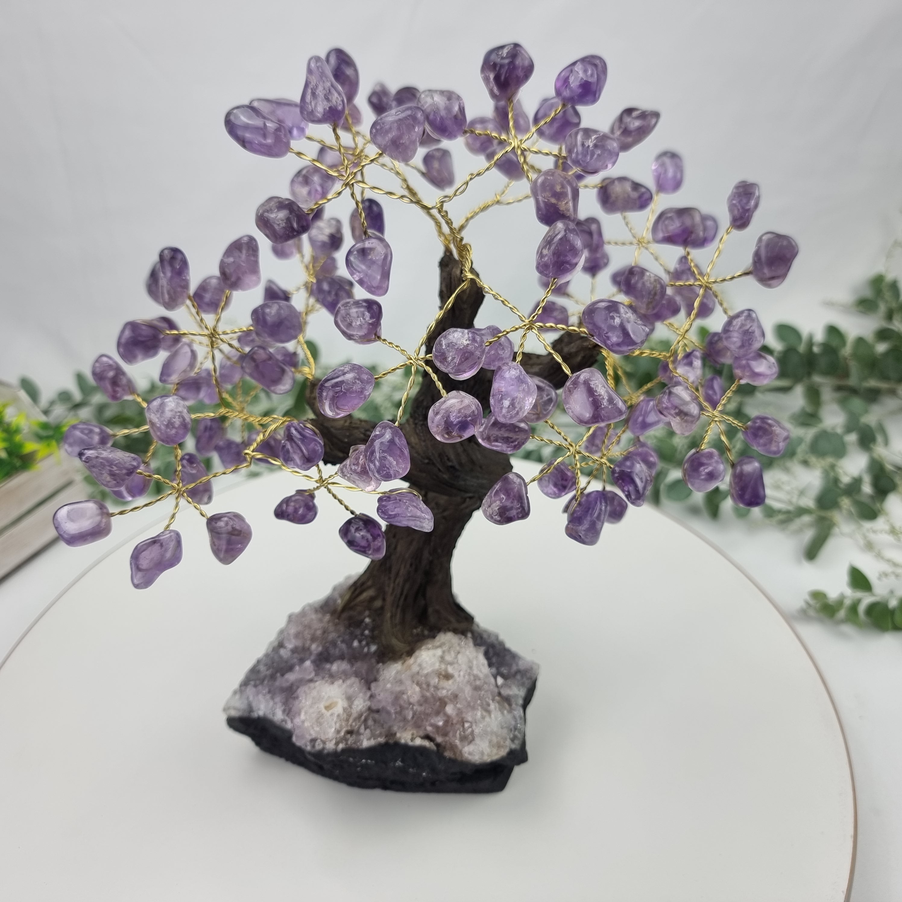 Árvore de AMETISTA Natural | 120 Pedras, 24 galhos | Base de Ametista com 20 cm altura - Peça Artesanal BR Crystals