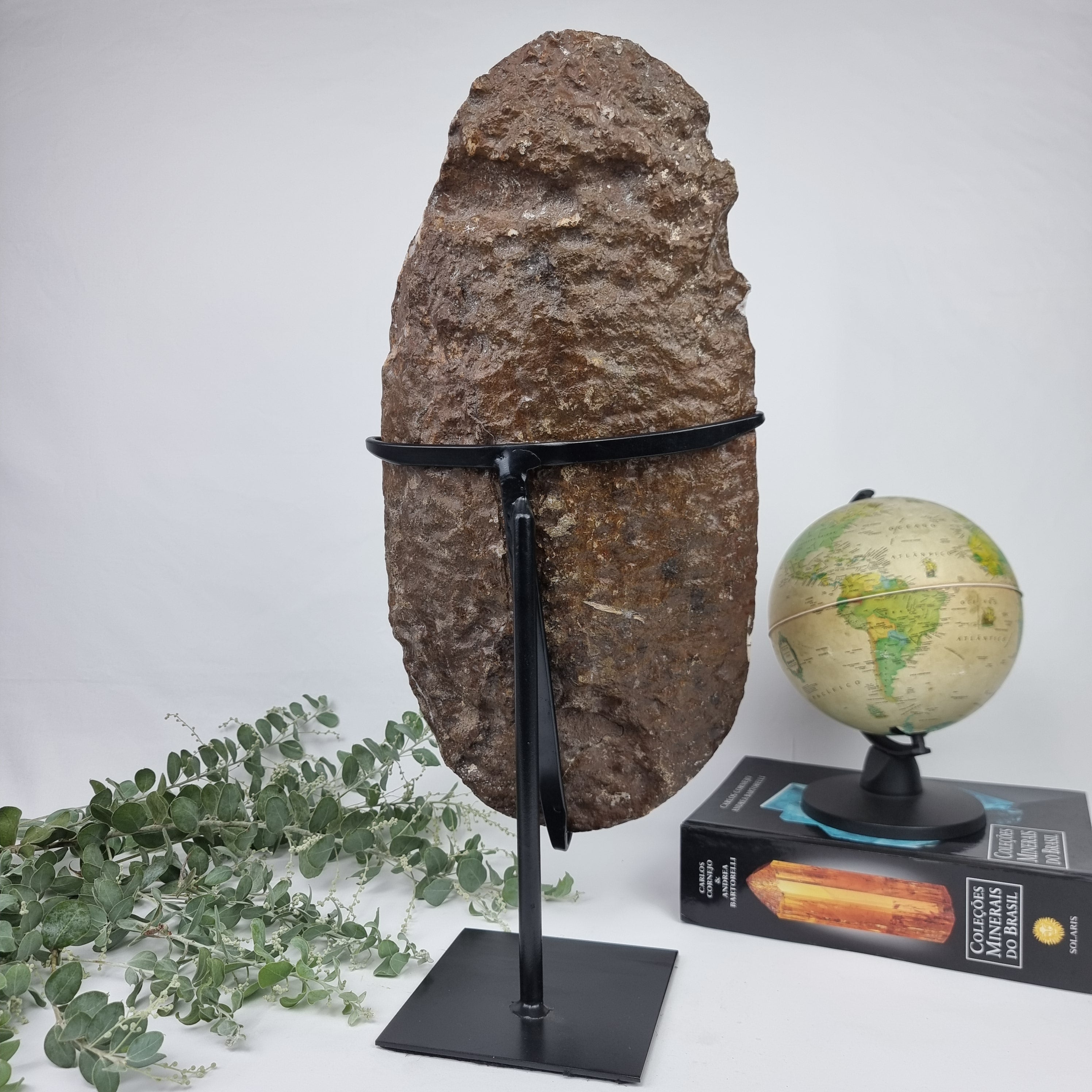 CITRINE Extra Special Druse | Black Iron Base | Weight 6.90 Kgs, Height 51 cm | Handmade Piece BR Crystals