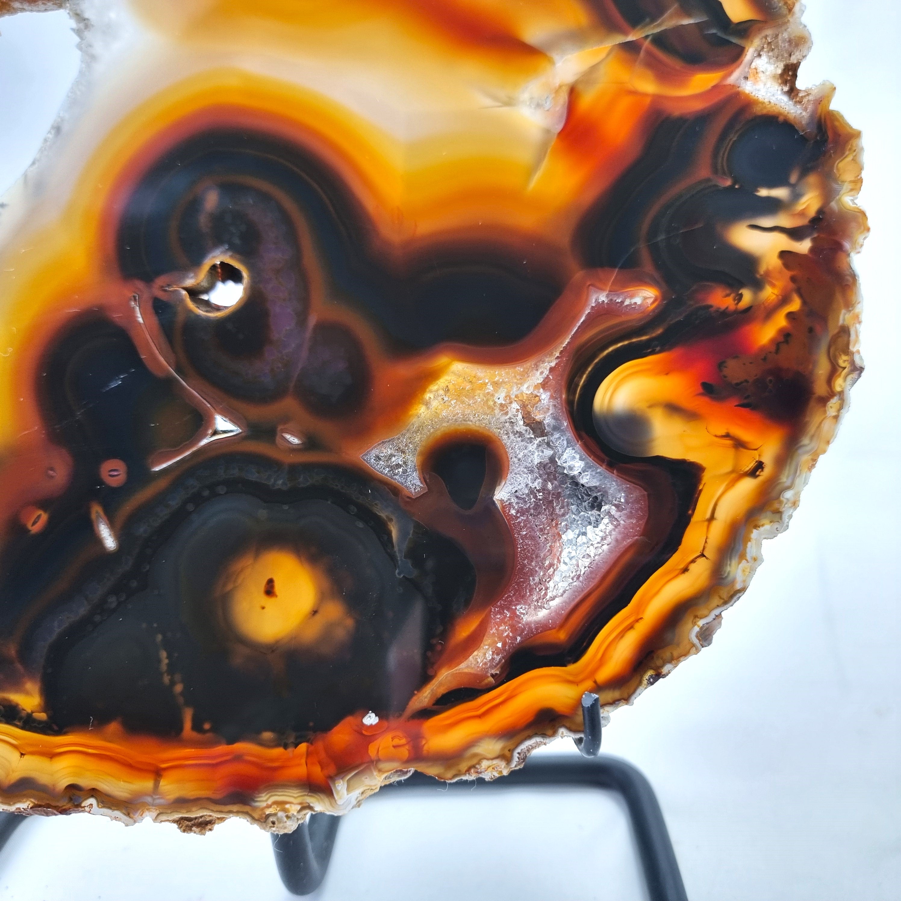 Chapas de Àgatas SUPER "Especiais" Naturais | Base de Ferro Preta | 2 Unidades | Peça Artesanal BR Crystals