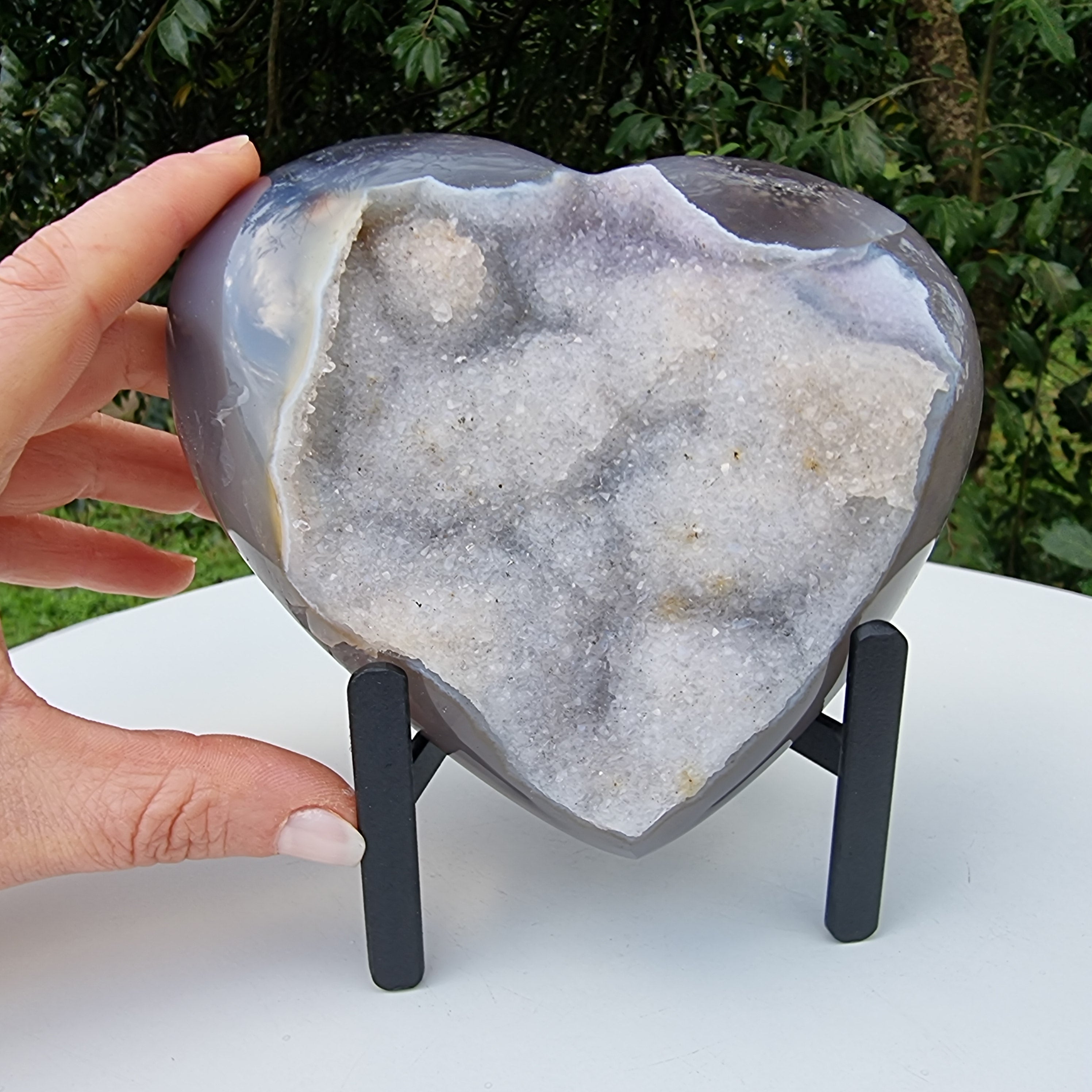Coração de Àgatas Naturais | Altura 11,5 cm, com 0,710 kgs | Peça Artesanal BR Crystals