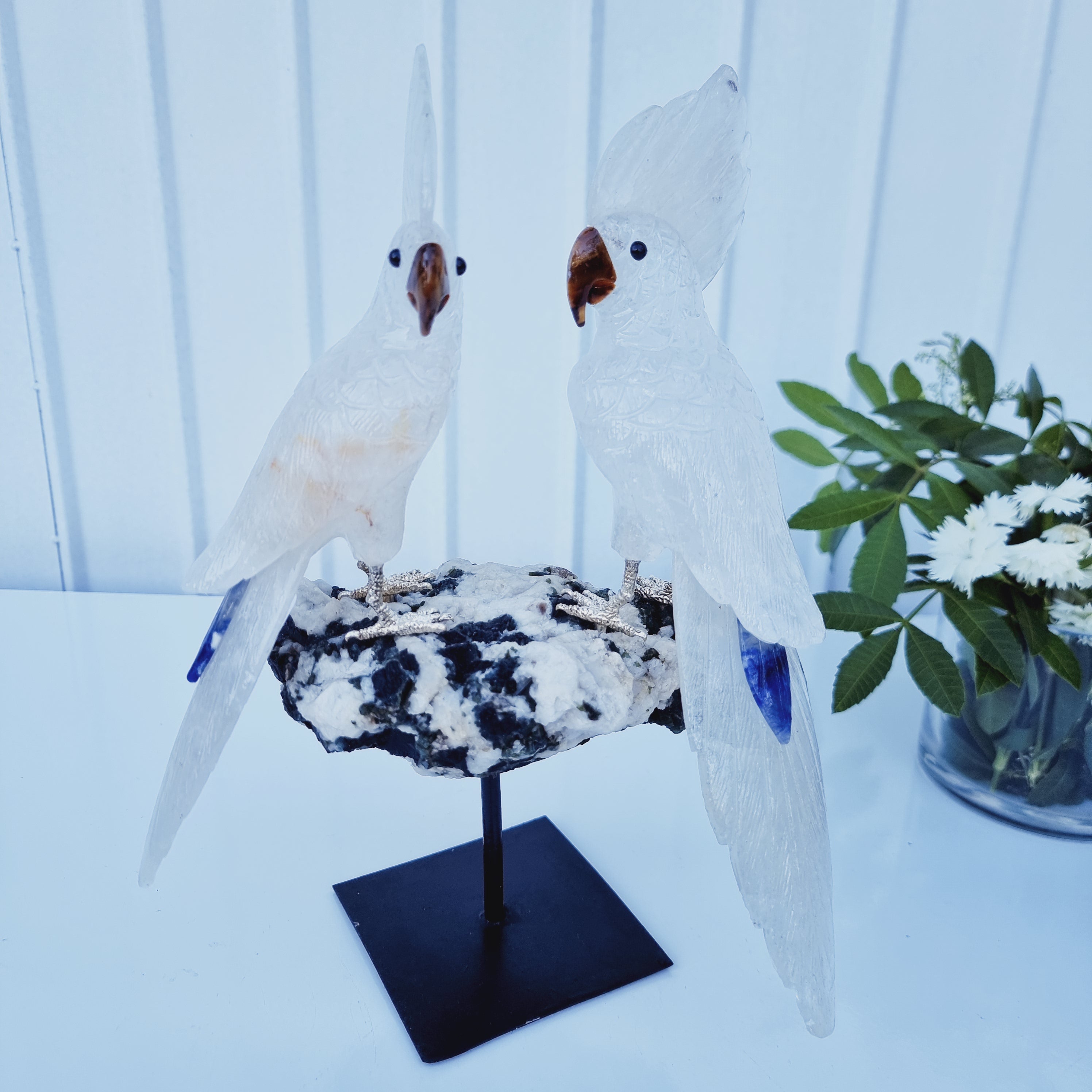 Pássaros de Cristal Natural Especial | Peso 2,56 Kgs, Altura 30 cm | Exclusivo, Energia e Beleza