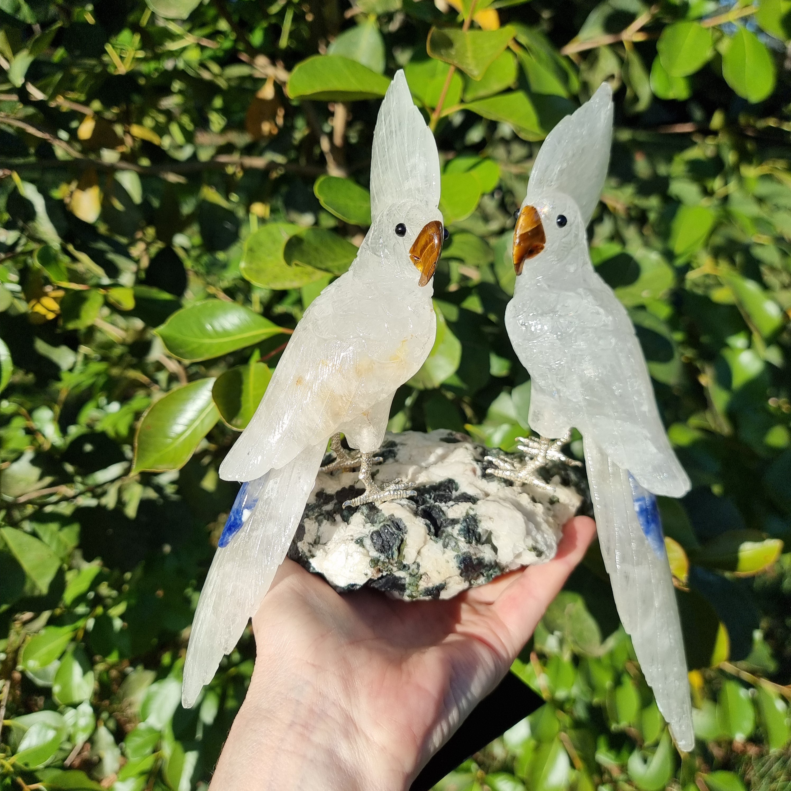 Pássaros de Cristal Natural Especial | Peso 2,56 Kgs, Altura 30 cm | Exclusivo, Energia e Beleza