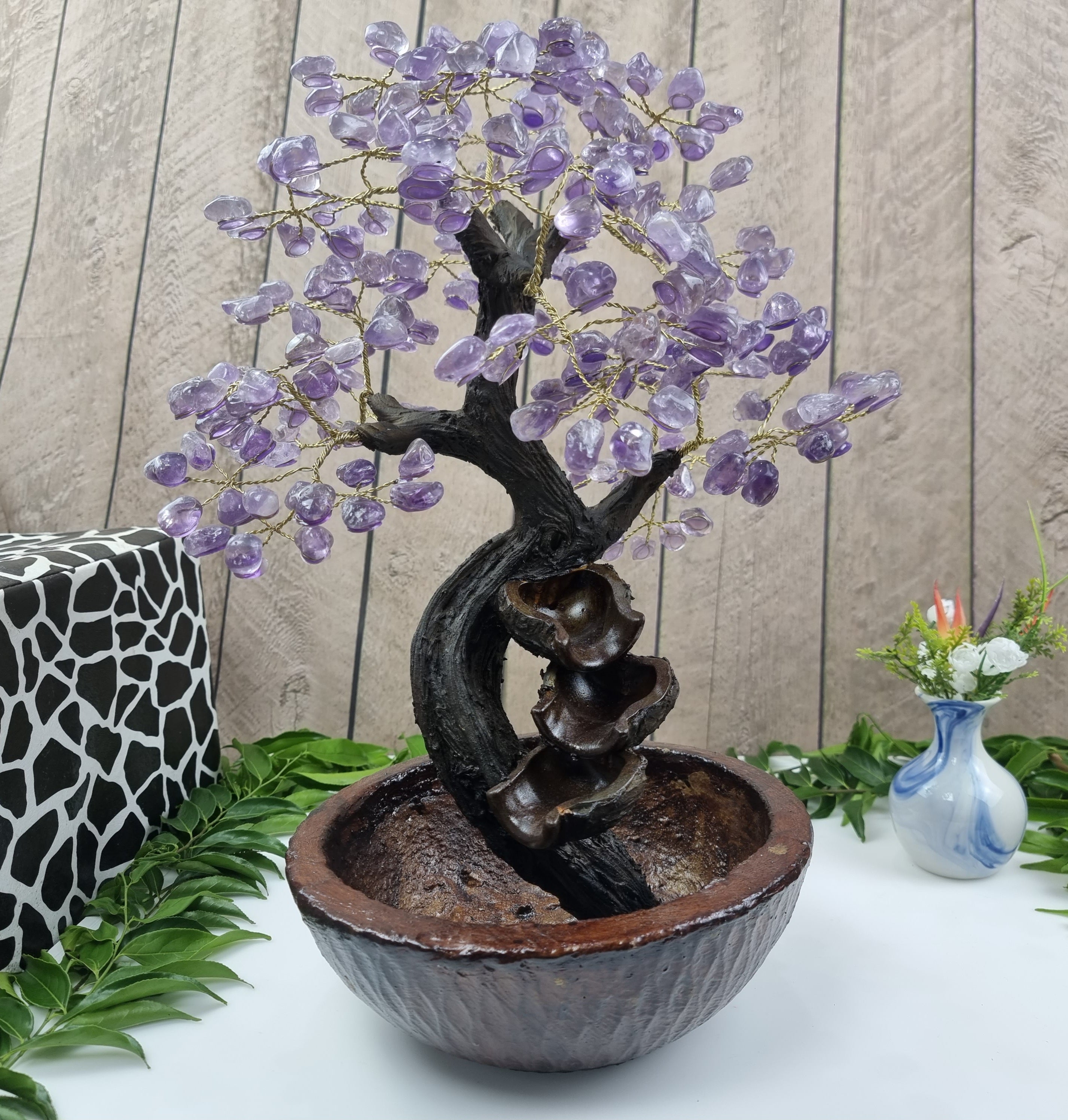 Árvore FONTE de pedras preciosas 36 galhos e 180 pedras 50 cm alt peso 2,0 kg