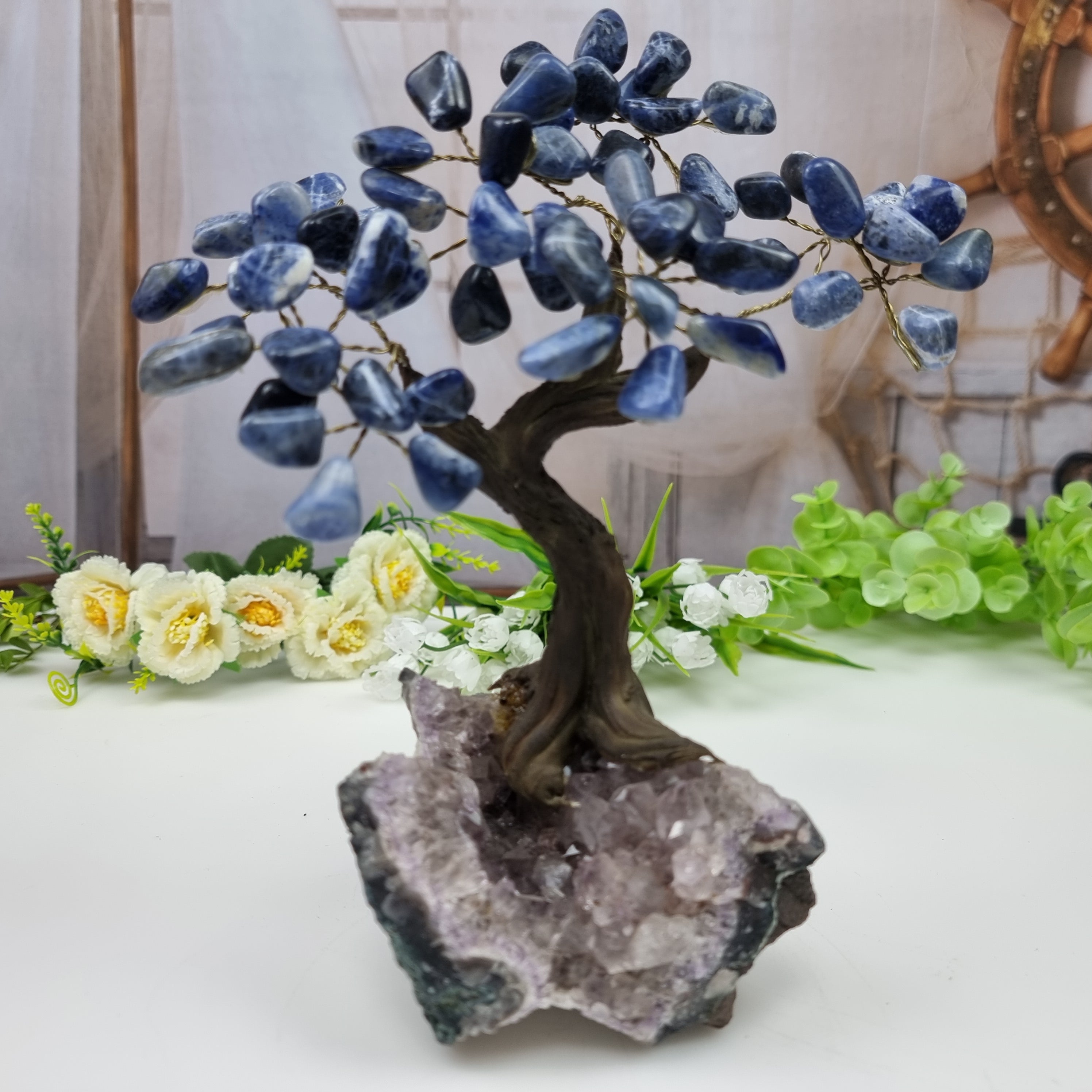 Árvores de Pedras Naturais | Modelos para Escolha | Base Especial de Ametista - 12 galhos e 60 Pedras | Peça Artesanal BR Crystals
