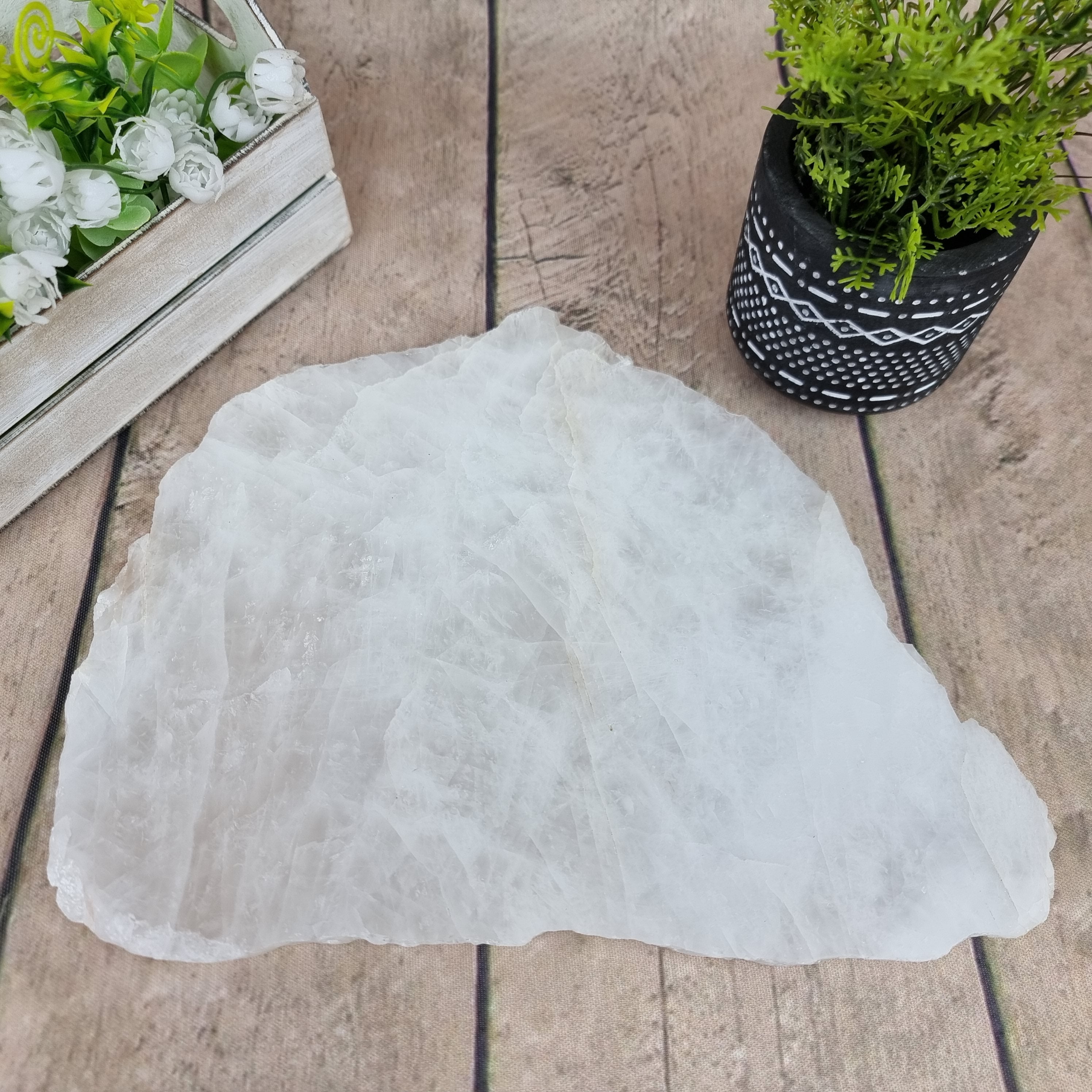 Bandeja de QUARTZO BRANCO Natural Especial | 1 Unidade | Tamanho 30 cm | Peça Artesanal BR Crystals
