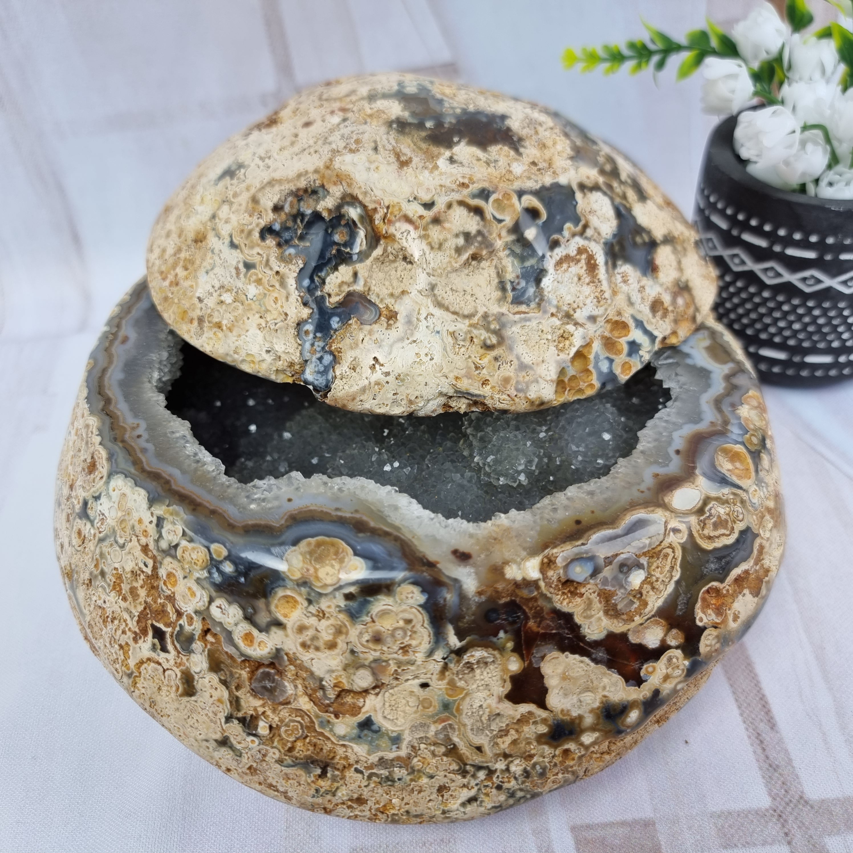 Joyero de Ágatas | Piezas Pulidas Especiales | Producto Exclusivo Único | Pieza Artesanal BR Crystals