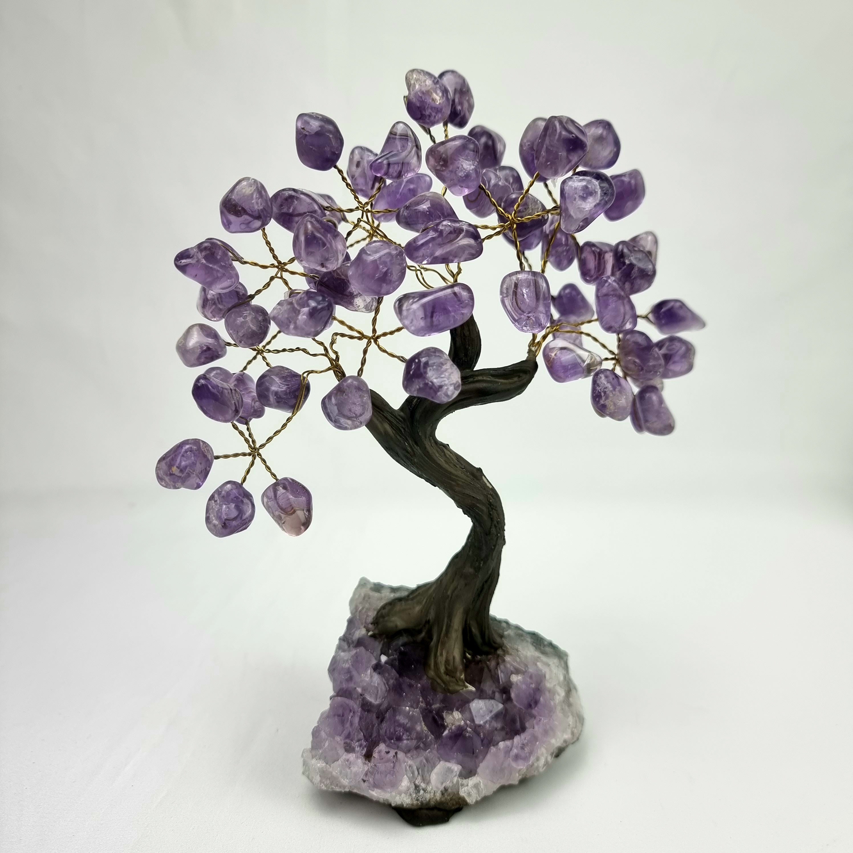 Árvore de AMETISTA Natural | 60 Pedras, 12 galhos | Base de Ametista com 15 cm altura - Peça Artesanal BR Crystals