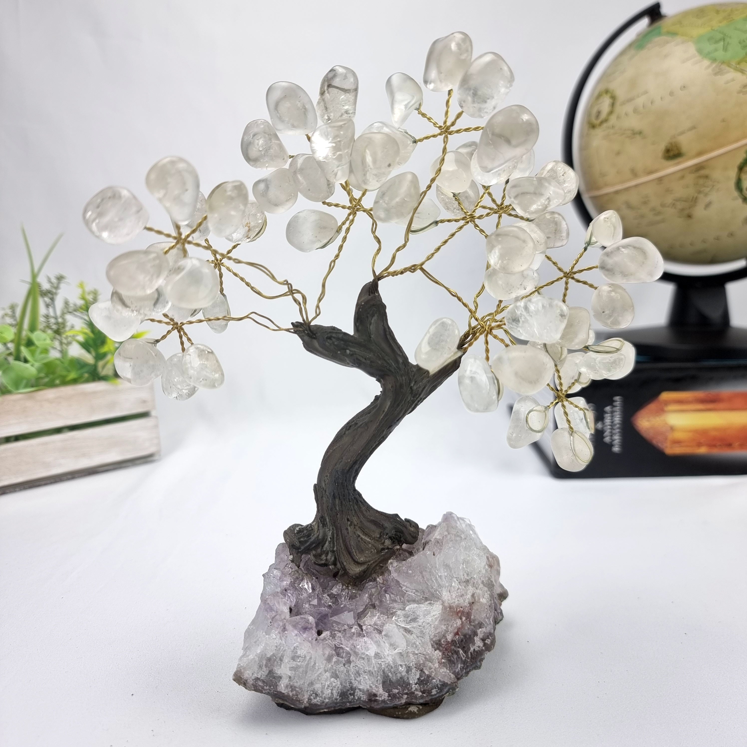 Árvores de Pedras Naturais | Modelos para Escolha | Base Especial de Ametista - 12 galhos e 60 Pedras | Peça Artesanal BR Crystals