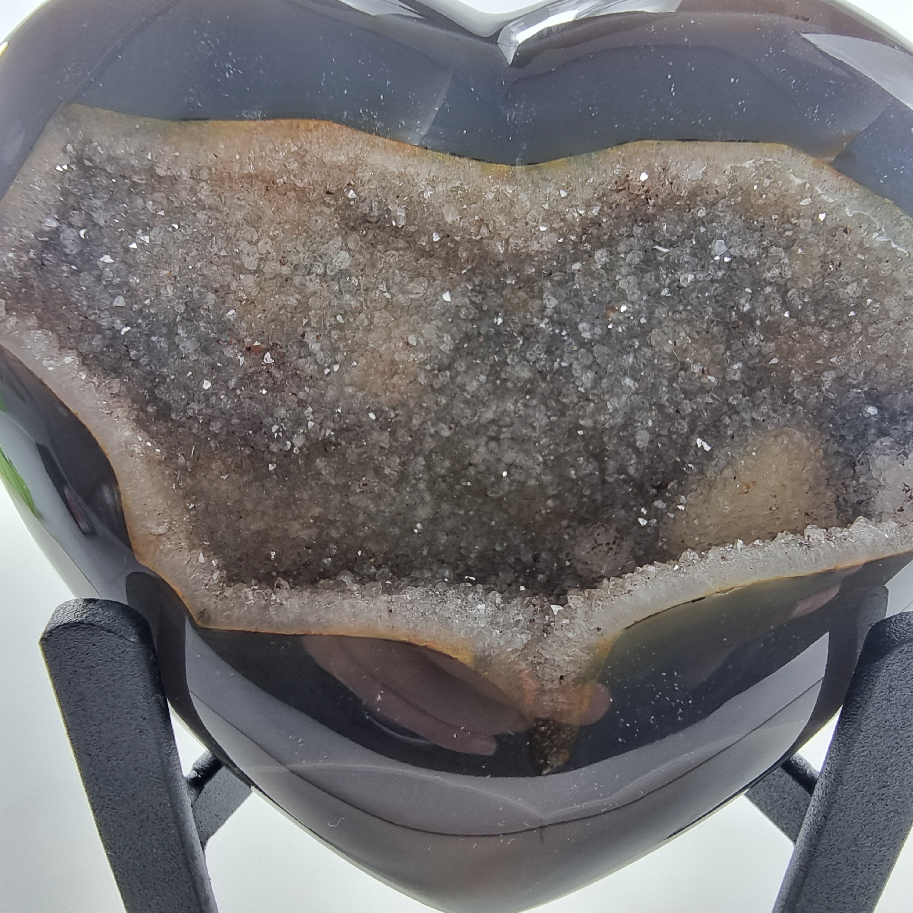 Coração de Àgatas Naturais | Altura 11,5 cm, com 0,745 kgs | Peça Artesanal BR Crystals