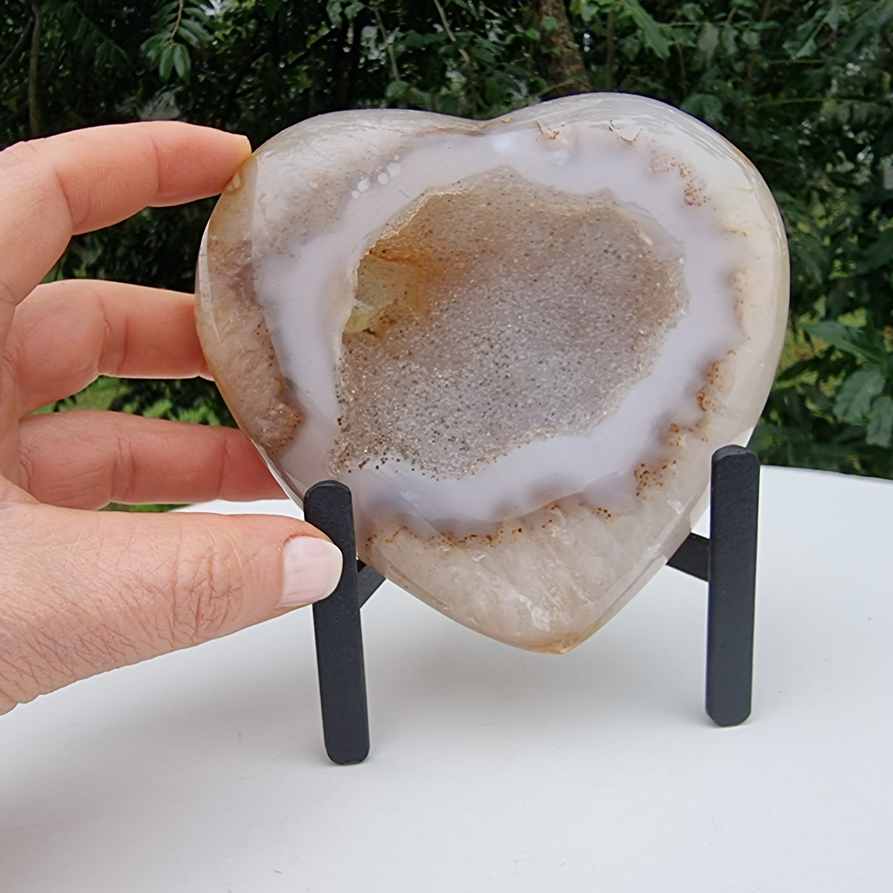 Coração de Àgatas Naturais | Altura 11,5 cm, com 0,690 kgs | Peça Artesanal BR Crystals
