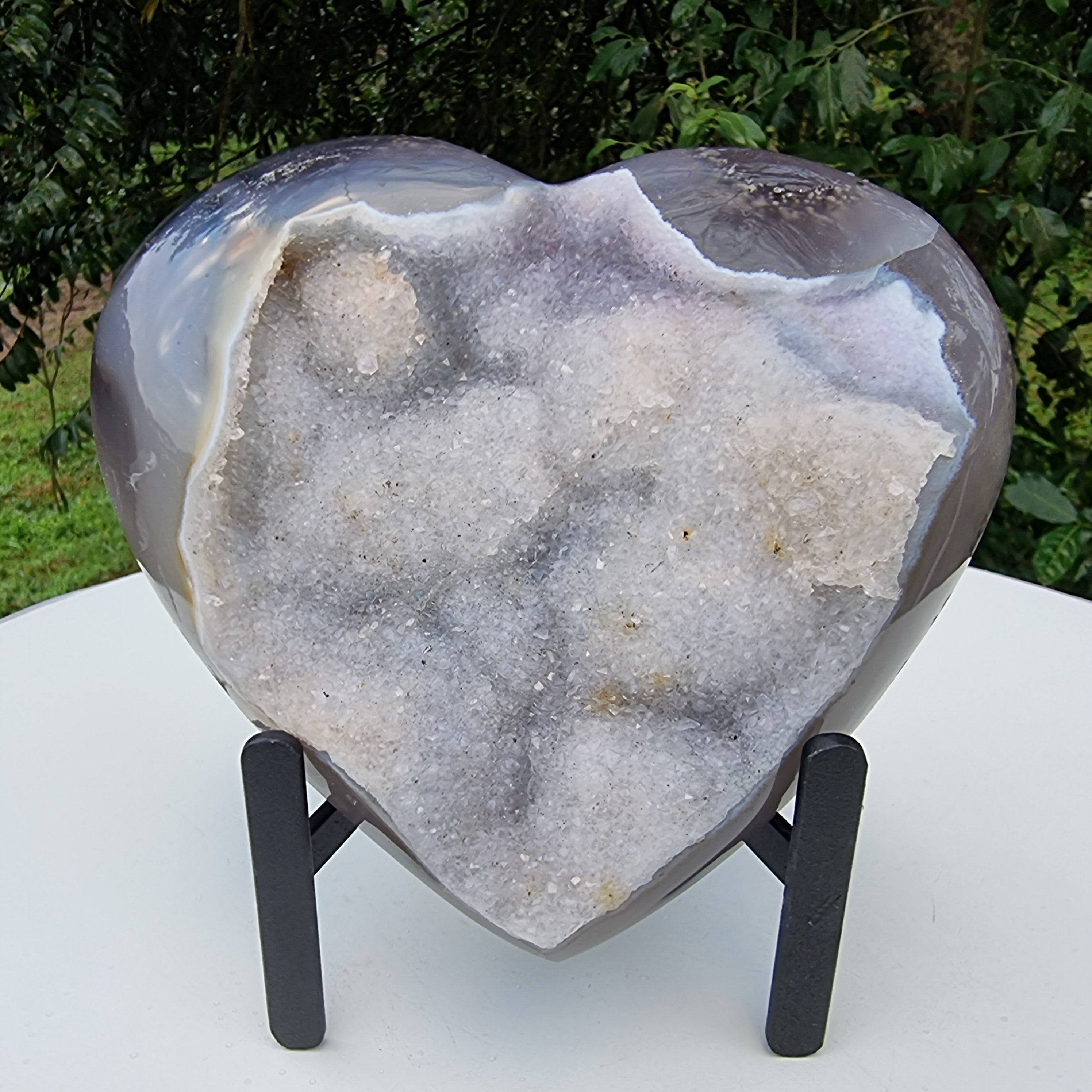Coração de Àgatas Naturais | Altura 11,5 cm, com 0,710 kgs | Peça Artesanal BR Crystals
