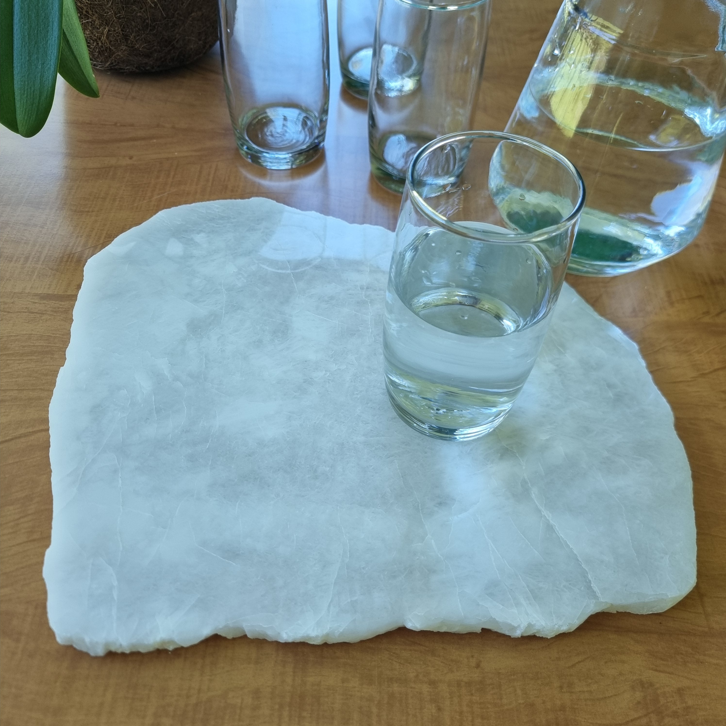 Bandeja de QUARTZO BRANCO Natural Especial | 1 Unidade | Tamanho 30 cm | Peça Artesanal BR Crystals