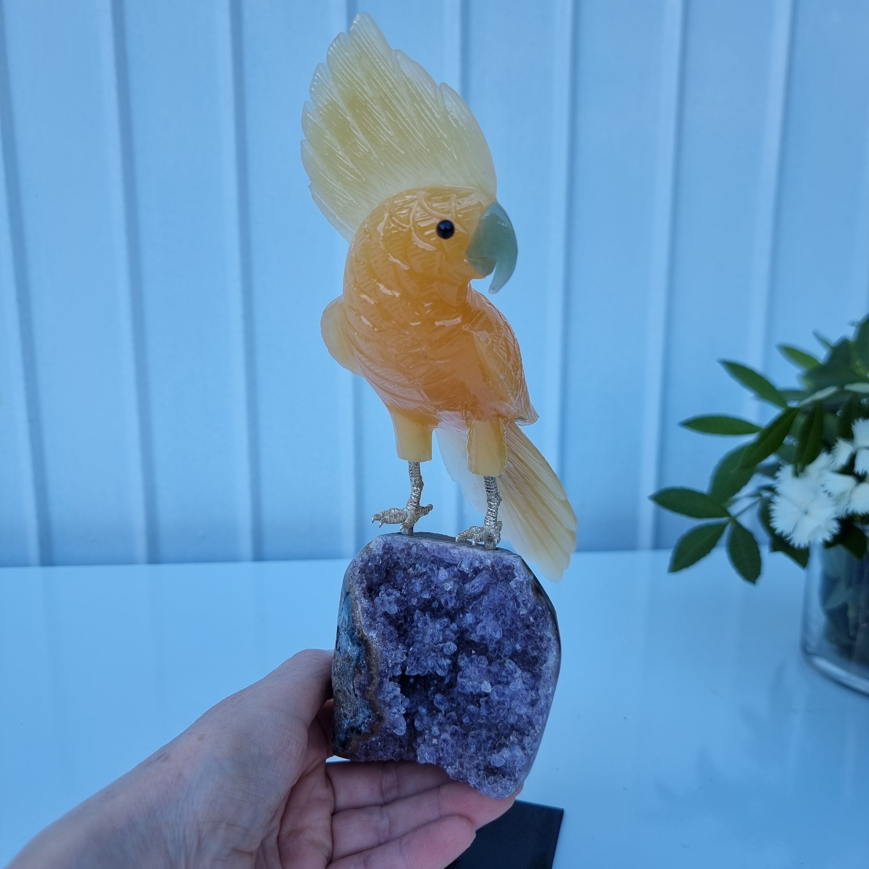 Pássaro de CALCITA Natural Especial | Peso 1,06 Kgs, Altura 28 cm | Exclusivo, Energia e Beleza