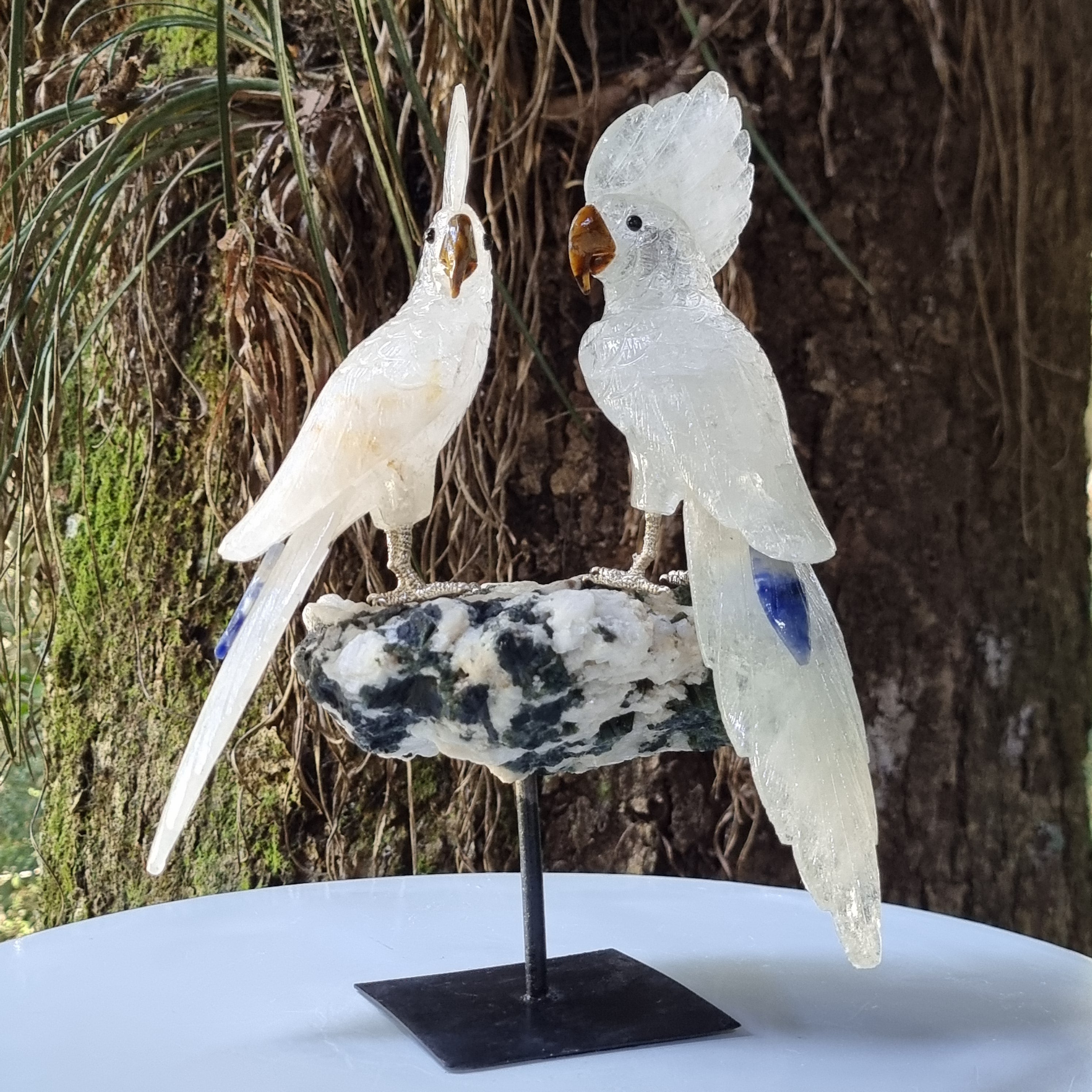Pássaros de Cristal Natural Especial | Peso 2,56 Kgs, Altura 30 cm | Exclusivo, Energia e Beleza