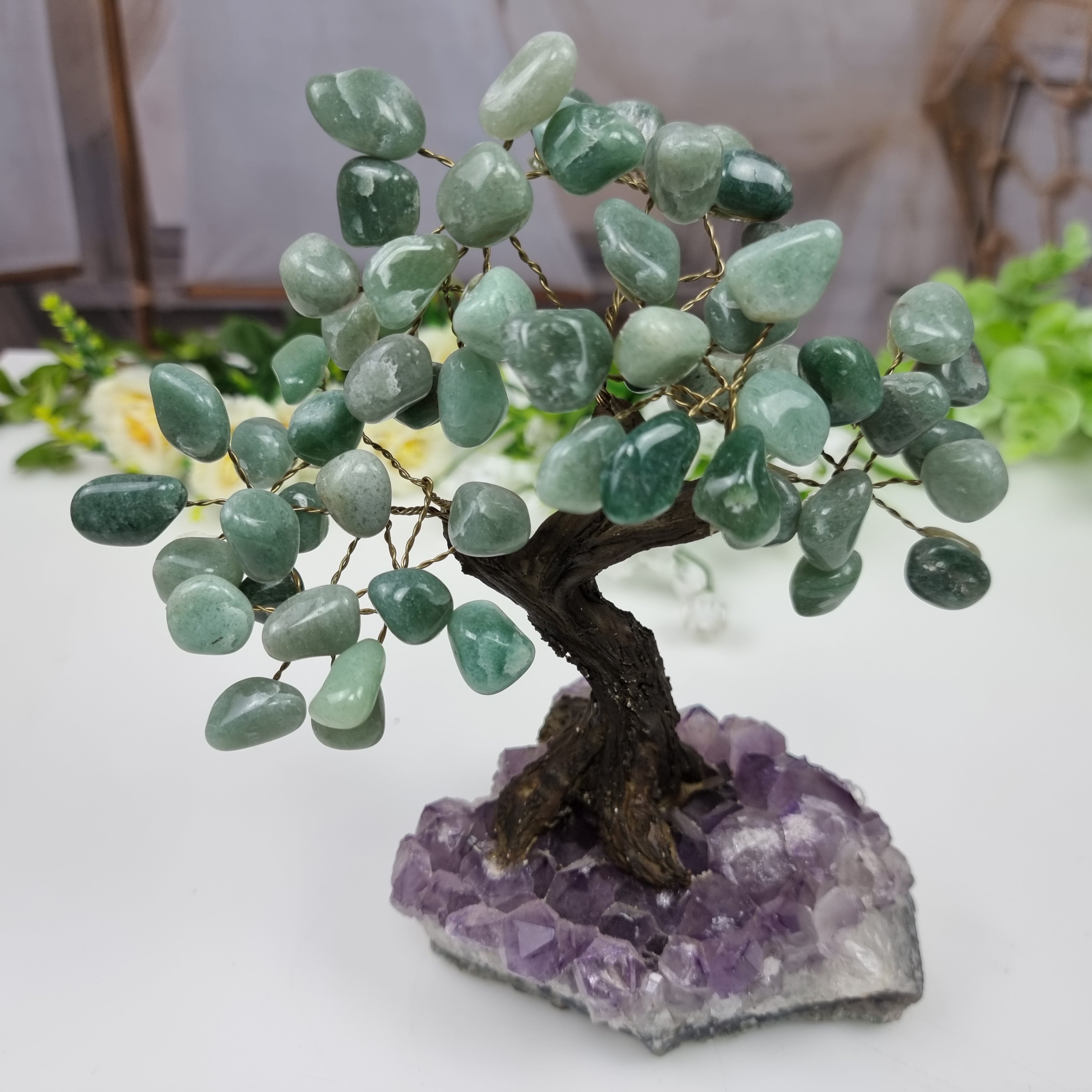 Árvores de Pedras Naturais | Modelos para Escolha | Base Especial de Ametista - 12 galhos e 60 Pedras | Peça Artesanal BR Crystals
