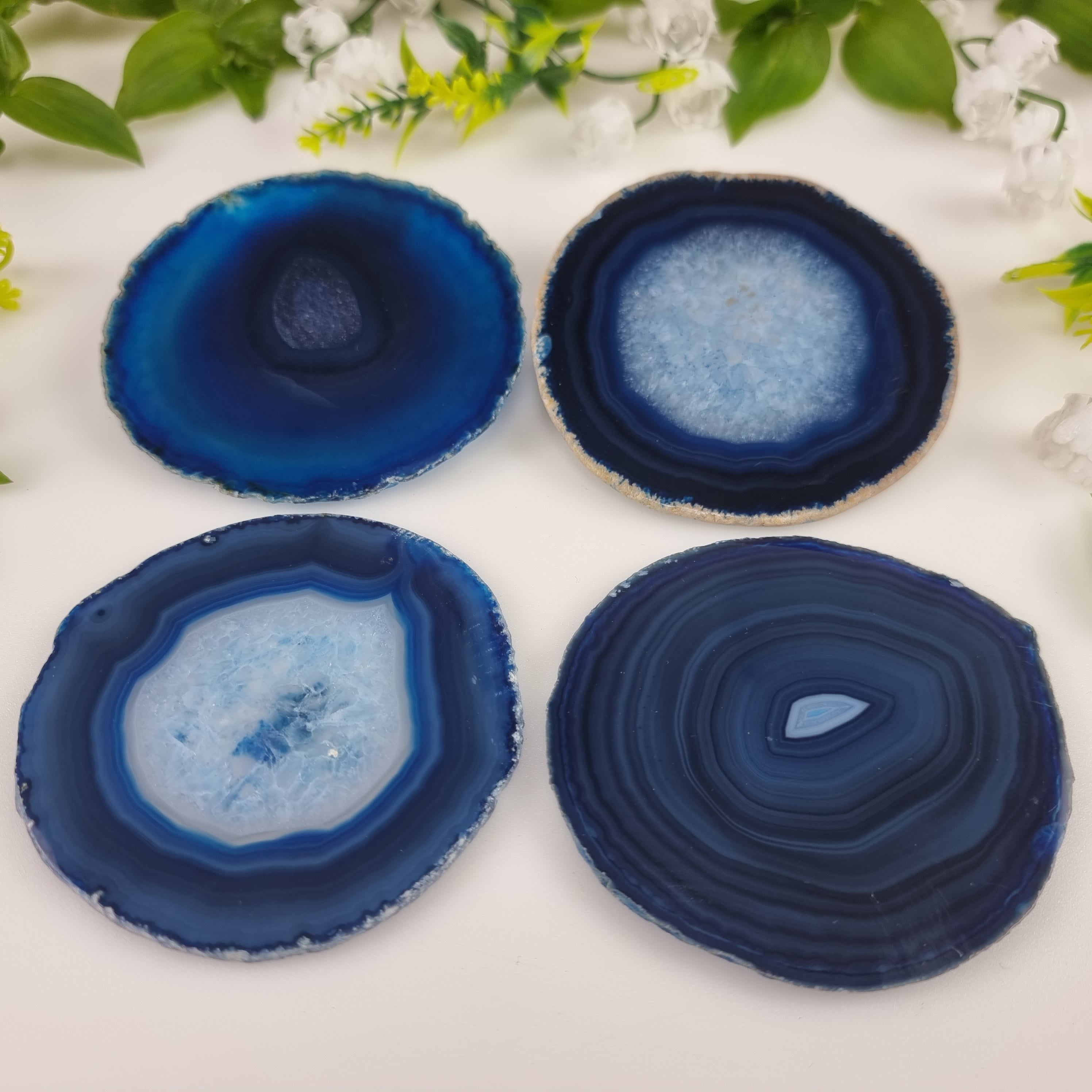 Porta Copos de Àgatas Naturais | 4 unidades | Altura de 8 a 10 cm | Peça Artesanal BR Crystals